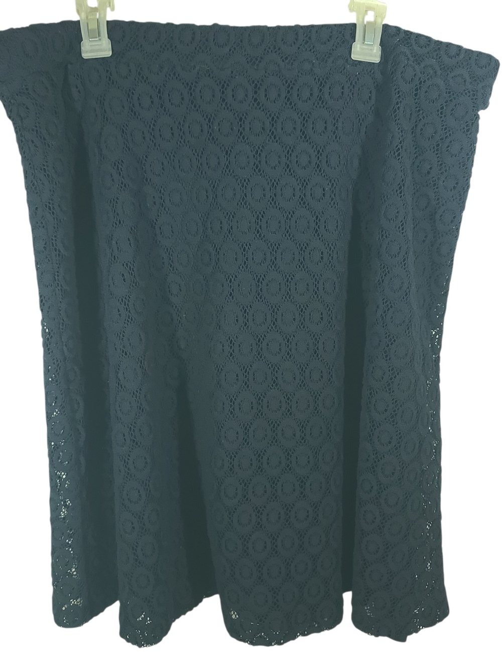 Alfani lace skirt navy blue crochet overlay and structured A-line silhouette 16W